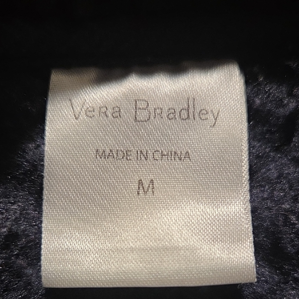 Vera Bradley Navy Sherpa Pullover with Multicolor Quilted Yoke - Picture 3 of 7